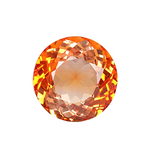 GEMHUB 25Ct Round Morganite Gemstone Orange Morganite Loose Gemstone Lab Created Morganite Crystal Stone EAM