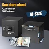 hicocool Piggy Bank for Adults Password Stainless Steel Reusable Piggy Bank, Metal Money Box with Lock, Unbreakable Money Saving Box for Cash Saving(5.9 inch, Black)