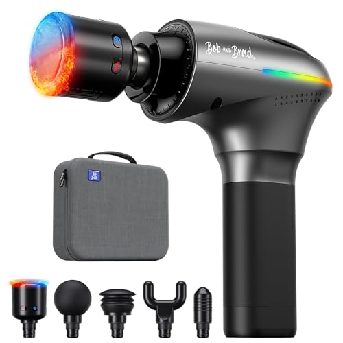 BOB AND BRAD A2 Pro Massage Gun with Heat and Cold Therapy, Professional Percussion Massage Gun Deep Tissue for Athletes Home Gym, Portable Muscle Massager, FSA and HSA Eligible, Ideal Gift