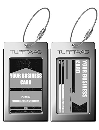 Luggage Tags Business Card Holder by TUFFTAAG - Durable Travel ID Bag Tag in Multiple Color Options, Perfect for Suitcases, Backpacks, and Carry-Ons, Easy Identification, Secure and Stylish