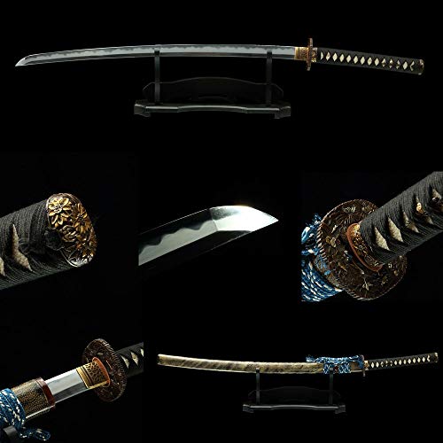 YL Sword Japanese Samurai Sword Clay Tempered Abrasived Blade Sharp Katana