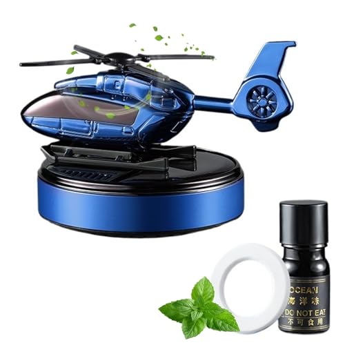 Solar Power Air Freshener for Car, Helicopter Aromatherapy Solar Energy Rotating Fragrance for Dashboard, Automotive Interior Decoration Purifiers, Fresheners Diffusers for Essential Oils(All Blue)