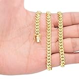 Nuragold 14k Real Yellow Gold Solid Miami Cuban Link 6mm Chain Necklace (18"-30") Italian Jewelry for Men