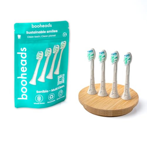 booheads Sonibio - Plant-Based Electric Toothbrush Heads - Sustainable BPA-Free Electric Toothbrush Heads Compatible with Sonicare* 4PK