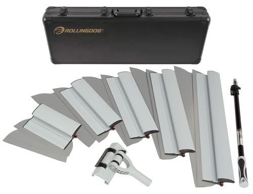 ROLLINGDOG Drywall Skimming Blade Set - Include Extension Pole and Transport Case,13PC Easy Carry Handle and 5 Extra Skimming blades