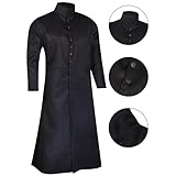 Darkrock Neo Matrix Heavy Duty Cotton Keanu Reeves Black Gothic Cosplay Trench Coat (as1, alpha, s, regular, regular)