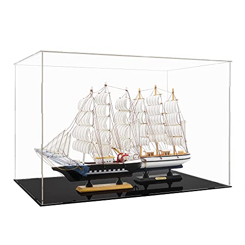 Tingacraft Large Acrylic Display Case (22 x 14.1 x 14.5 inch) for Model Clear Box for Figures, Assembly Required