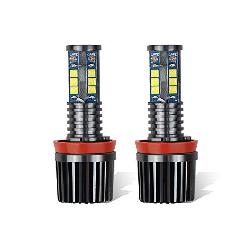 GFJMC 120W H8 LED Angel Eye Halo Bulb Light 6000K White Replacement for BMW E90 E92 E70 E71 E82 E89 M6 X5 X6 Z4 Xenon Lamps Marker