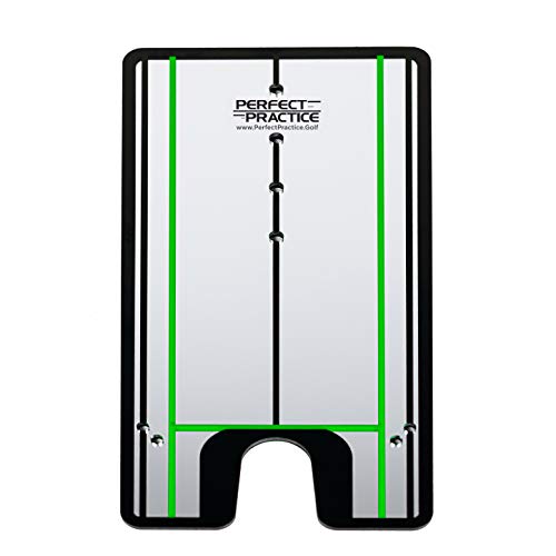 PERFECT PRACTICE Golf Putting Mirror – Reflective Alignment Aid for Accuracy & Form – Portable Golf Training Mirror with Travel Case for Indoor & Outdoor Use - Golfing Gifts for Men