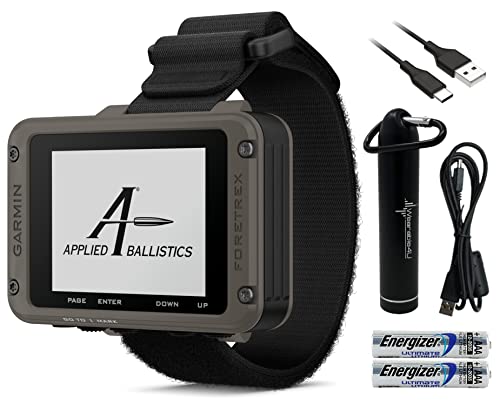 Wearable4U - Garmin Foretrex 901 Wrist-Mounted GPS Navigator with Strap, Ballistic Edition with AAA Batteries and E-Bank Bundle