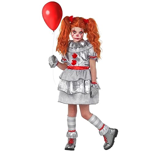 Morph Scary Clown Costume For Girls, Scary Clown Costume For Kids Girls, Halloween Costumes For Kids, Girl Movie Character Costumes, L