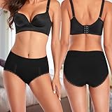 MISSWHO Cotton Black Underwear For Womens High Waist Postpartum Panties Soft Comfortable Breathable Underpants Ladies 6 Pack Size Medium