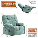 DYHOME Power Recliner Chair, Swivel Rocking Recliner Chair with Massage and Heated for Adults, Modern Lazy Boy Reclining Sofa, Green Single Lounge Rocking Chair with USB, USB-C & Side Pocket