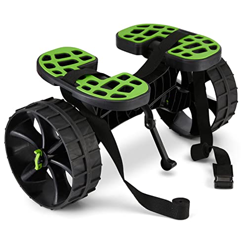 Ulticor Kayak Cart, Puncture-Free Wheels Assembles and Disassembles Within Seconds – Easy to Store – No Tools Required – All-Terrain Durable Kayak and Canoe Cart with Adjustable Straps (Green - Black)