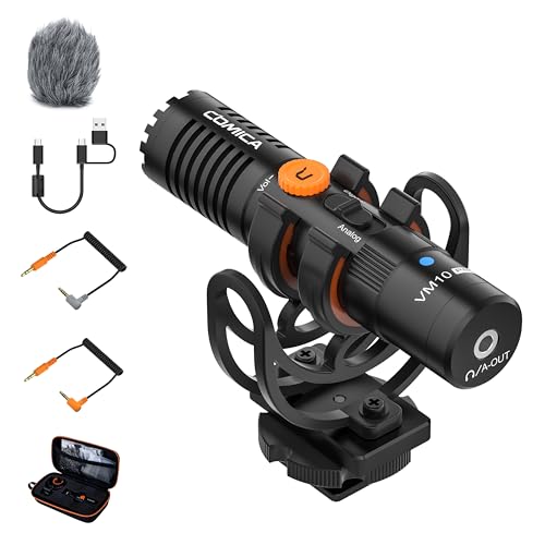COMICA VM10 PRO Universal Video Microphone - Adjustable Gain, USB C Digital Output, Monitoring - Shotgun Mic for Camera, Smartphone, Tablet, PC - Ideal for Vlogging, Live Streaming, and Recording