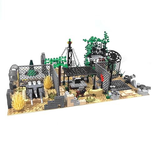 Thcbme Military Base 6 Building Blocks Set, WW2 Desert Army Base Building Toys Compatible with Lego 6254100 Building Accessory, Educational DIY Gift for Kids Aged 6+