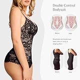 Popilush Shapewear Bodysuit V Neck Tummy Control Backless Lace Tank Tops Sleeveless Thong Bodysuit