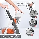 SupMaKin Upgrade Safe Mandoline Slicer for Kitchen, Bigger Size Adjustable Vegetable Chopper,Potato Slicer Fry Cutter, Kitchen Chopping Artifact (GrayWhite)