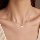 LOVECOM S925 Sterling Silver Heart Necklace for Women Dainty 14k Gold Plated CZ Love Heart Pendant Choker Necklaces Trendy Heart Chain Jewelry Birthday Gifts for Mom Wife Girlfriend