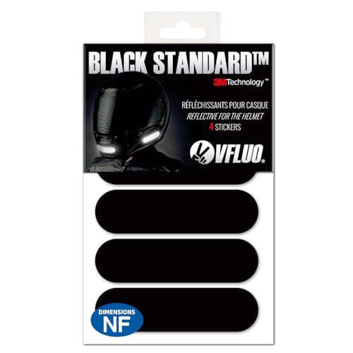 VFLUO - Kit 4 Retro Reflective Stripes Stickers for Motorcycle Helmet - Retro reflective Stickers Technology 3M - High Visibility - Discreet and design - Maximum Grip