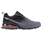 Kricely Men's Trail Running Shoes Fashion Hiking Sneakers for Men Tennis Cross Training Shoe Gray Non-Slip Walking Footwear Size 9 Wide