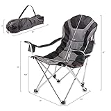 PICNIC TIME NFL Reclining Camp, Beach Adults, Sports Chair with Carry Bag, 36 x 33 x 42, Black with Gray Accents (803-00-175-234-2)