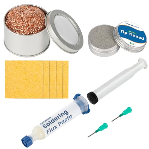 Solder Iron Tip Cleaner, Brass Cleaning Wire, Cleaning Sponge, Soldering Tip Cleaner & Solder Flux，Supplied By Wonderway