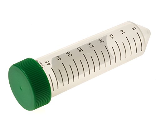 Celltreat 229455 Polypropylene Centrifuge Tube, Non-sterile, 50mL Volume, Paperboard Rack (Case of 500)