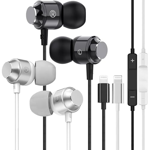 2Pack-Wired Headphones for iPhone,Earbuds with Built-in Microphone & Volume Control.Earphones Compatible with iPhone 14 13 12 11 Pro Max/X XS Max XR/8 7 Plus