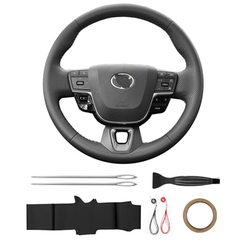 Yeolpise Hand-Stitched Steering Wheel Cover,Fit for Toyota 2025 Camry LE,Non-Slip Breathable Microfiber Leather Steering Wheel Cover on Wrap DIY Hand Sewn Car Interior Accessories