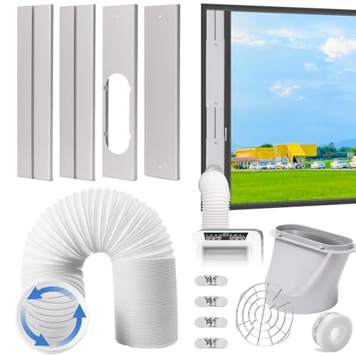 Portable Air Conditioner Kit Hose， Adjustable Window Seal with 5.9 Inch Diameter for Ducting Universal Portable AC Seal Panel for Horizontal/Vertical Window