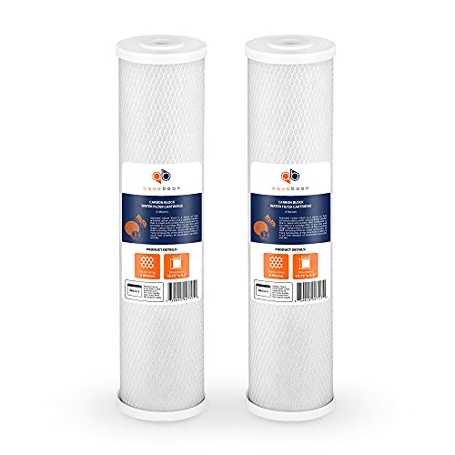 Aquaboon Carbon Water Filter Replacement - 5 Micron Water Filter 20 x 4.5 inch - Whole House CTO Carbon Block Water Filter Cartridge Compatible with FC25B, EPM-20BB, CB-BB-20, 155783-43, 2 Pack