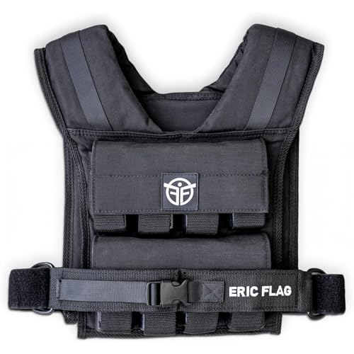 ERIC FLAG Weighted Vest - 40 lb Adjustable Weight Vest for Men & Women - Ideal for Crossfit, Calisthenics, Running & Walking - Comfortable, Durable, Breathable - Includes Removable Weights