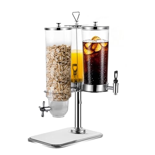 Multifunctional Cereal Dispenser, 360° Rotating Juice Dispenser Dry Food Storage Container, 10.5L Commercial Grain Dispenser And Beverage Dispenser For Hotel Cafeteria