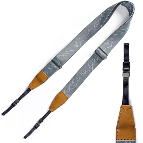 C Coiro Nylon Camera Strap for Dslr Camera Shoulder and Neck Strap, Photography Accessories Adjustable Vintage Double Layer, Gift for Men & Women, Gray Pattern Color