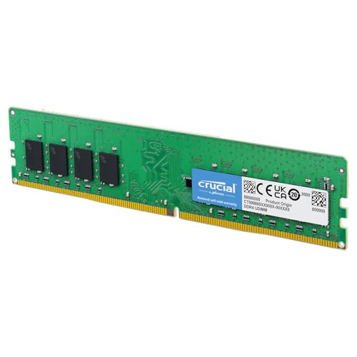 Crucial 8GB DDR4 RAM, 3200MHz (PC4-25600) CL22 Desktop Memory, UDIMM 288-Pin, Downclockable to 2933/2666MHz, Compatible with Intel and AMD Ryzen - CT16G4DFRA32A