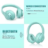 KVIDIO Bluetooth Headphones Over Ear, 65 Hours Playtime Wireless Headphones with Microphone,Foldable Lightweight Headset with Deep Bass,HiFi Stereo Sound for Travel Work Cellphone