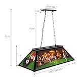 Wellmet Tiffany Pool Table Light, Dogs Playing Billiards Lights for 7' 8' 9' Pool Table, 3 Lights Billiard Fixture Hanging Pendant Lamp for Snooker Table, Cabin, Game Room, Men's Cave, Dining Room