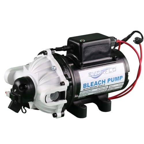 Everflo Soft Wash (Bleach) EFSW5500-BOX 12V Diaphragm Pump - 5.5GPM, 60 PSI Max, QA Ports, black (EFSW5500-BOX)