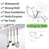 Adhesive Hooks for Hanging Heavy Duty Wall Hooks Self Adhesive Towel Coat Hooks Waterproof Transparent Hooks for Bathroom Shower Kitchen Keys Door Outdoor Home Improvement Utility Hook 12 Pack