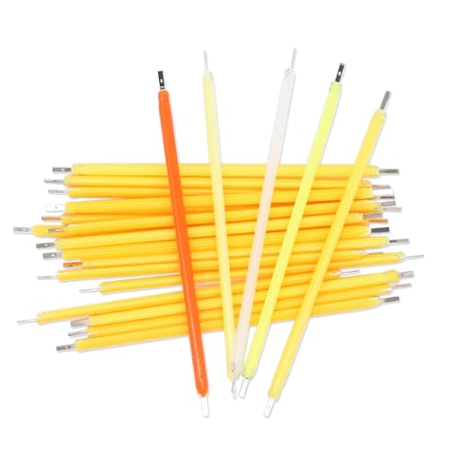 TYKGSQIP 100pcs LED Filament Edison Bulb DC 3V LED COB Filament Lamp Parts 3000k White Blue Red Green Diodes for DIY Decorative Lamp 18.8mm Red