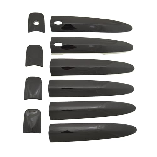 Trim Illusion Snap On Gloss Black Car Door Handle Cover Trim Compatible with Nissan Sentra 2013-2019 with or Without Smart Key, DH6307BLK