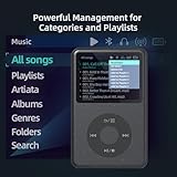 Y1 Mp3 Player with Bluetooth 128G Innioasis Version Upgrade Portable Mini HiFi Sound Bluetooth Walkman Digital Music Player 2.4" Screen Nice Gift for 2025 Black