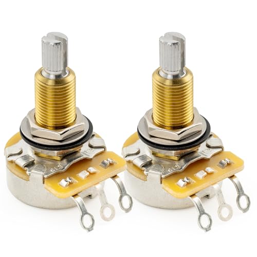 CTS 450 A500K Pots Long Split Shaft 3/4 Inch 10% Audio Taper Potentiometers for Electric Guitar Bass (Set of 2)