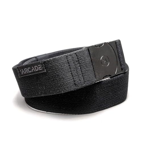 Arcade The Original Unisex Adventure Belt, Heavy Duty Elastic Webbing, Non-Metal Travel Friendly Buckle, Midnighter Black