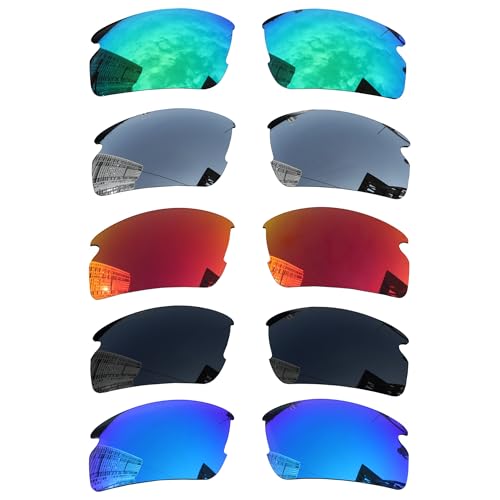 Acefrog 5 Pairs Polarized Replacement Lenses for Oakley Flak 2.0 XL OO9188 Sunglasses, Perfectly Fit, Shatterproof, Anti-scratch, Value Pack
