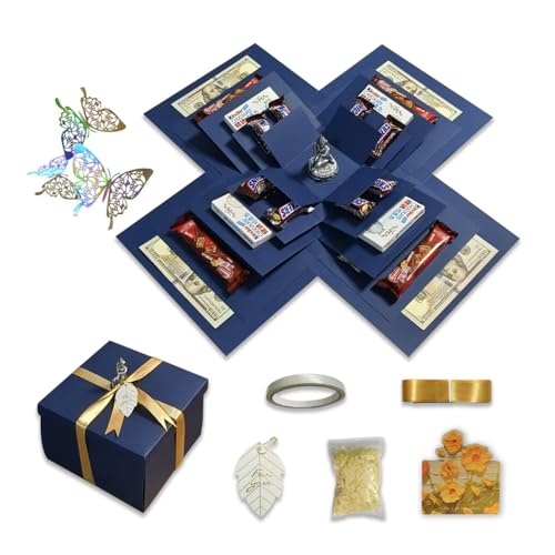 TTLYYXQMY Explosion, DIY Explosion Gift Box with Five-Story, Main Part Assembled Surprise SnackFive-Story Box for Birthday Gift, Anniversary, Valentine's Day, Wedding