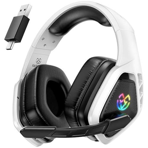 Wireless Gaming Headset for PC, Ps5, Ps4, 2.4 Ghz USB & Type-C Gaming Headphones with Microphone, 30H Battery Bluetooth Headphones for Switch, Laptop, Mobile, Mac