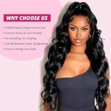 12A Human Hair Bundles 20 22 24 26 Inch Body Wave Bundles Human Hair 100% Unprocessed Brazilian Virgin Weave Bundles 4 Bundles Real Natural Black Wavy Human Hair Extensions 1B Bundles for Women