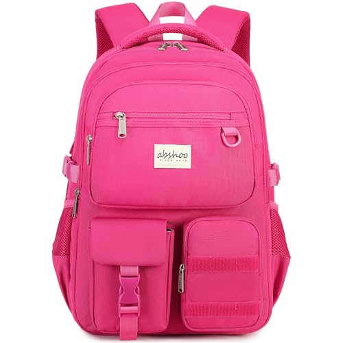 abshoo Large Heavy Duty Girls Backpack For School College Bookbag Casual Multi Pocket Travel Backpacks for Women (Hot Pink)